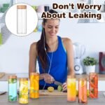 6 Pack Glass Bottles with Lids 12 oz Juicing Bottles Reusable Glass Wide Mouth Juice Bottle for Juicing Airtight Leak Proof Drinking Milk Water Bottle for Juice Tea Milk Storage - Image 4