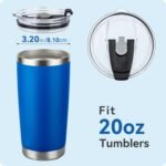 20oz Tumbler Lids,Replacement Lid for 20 oz Yeti Tumbler,SUNWILL and More,2 Pack Spill-proof Lids,Covers for 20 Ounce Tumbler,Cup (Black 2pack) - Image 5