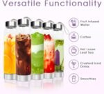 ChezMax Crystal Glass Water Bottle Energy Quartz Gemstone Water Bottle with Changeable Natural Crystal Center for Healing and Wellness Amethyst - Image 6