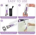 ChezMax Crystal Glass Water Bottle Energy Quartz Gemstone Water Bottle with Changeable Natural Crystal Center for Healing and Wellness Amethyst - Image 7
