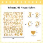 Madrigal 4 Sheets Alphabet Stickers，1In UV Dtf Cup Wrap Letters，Water Bottle Name Sticker，Personalized Custom Letter Name Decals for Tumblers Mobile Phones Laptops Suitcase Decal - Image 3
