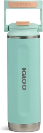 Igloo, 20 oz FlipNSip Tumbler, Reusable Travel Mug, Stainless Steel Insulated Hydration Cup for Hot & Cold Beverages,Seafoam - Image 3