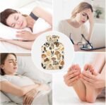 Cottage Style Aesthetic Mushrooms Hot Water Bottle with Cover, 2Liter Soft Velvet Winter Warm Water Bag for Neck and Shoulder Pain Relief Period Cramps Bed Hand Feet Warmer - Image 4