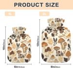 Cottage Style Aesthetic Mushrooms Hot Water Bottle with Cover, 2Liter Soft Velvet Winter Warm Water Bag for Neck and Shoulder Pain Relief Period Cramps Bed Hand Feet Warmer - Image 5