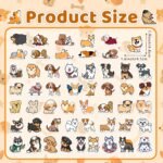 65 Pcs Cute Dogs Water Bottle Stickers for Kids, Vinyl Waterproof Animal Decals for Classroom School, Students Teachers Supplies Prizes for Kids Teen Girls - Image 3