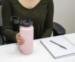 MIRA 32 oz Insulated Water Bottle - Stainless Steel Thermo with One-Touch Quick-Open Spout - Double Wall Hot & Cold (24Hr Cold/12Hr Hot) - Rose Pink - Image 8