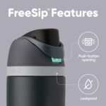 Owala FreeSip Insulated Stainless Steel Water Bottle with Straw for Sports and Travel, BPA-Free, 24oz, Foggy Tide - Image 4