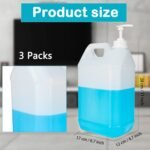 3 Pcs 1 Gallon Plastic Jugs with Caps Empty Storage Containers with Pump Head Bottle Cap and Handles Reusable HDPE Gallon Jugs for Water Oil Soy Sauce Detergent Liquid - Image 3