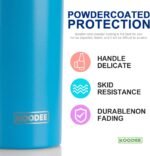 koodee 20 oz Stainless Steel Skinny Tumblers (4 Pack) Double Wall Insulated Water Tumbler Cup with Straw, Lids and Straw Brushes (Baby blue/White/Pink/Sky Blue) - Image 3