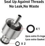 Ferroday Stainless Steel Carbonation Cap Forced Carbonation PET Bottle Filling 5/16 Barb CO2 Coupling to Carbonate Soda Beer Stainless Steel PET Bottle Carbonation Cap + O-ring + Gasket - Image 3