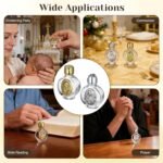 VILLCASE 2pcs Glass Holy Water Bottle, Decorative Bottles Holy Water Container, Portable Empty Container for Anointing Oil, Catholic Christian Presents & Church Home Altar (Gold + Silver) - Image 6