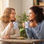 Blue Toile Letter D Mug, 11 oz French Floral Ceramic Coffee Cup Tea Cup with Initials, Personalized Birthday Gifts for Women Men Friend Friendship Unique Aesthetic Mug - Image 7