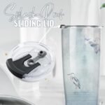 Onebttl Blue Heron Gifts with Watercolor Paint Wall Art on Tumbler, Insulated 20 oz Stainless Steel Travel Tumbler with Lid - Image 4