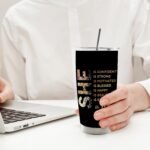 Inspirational Woman Affirmation 20oz Travel Coffee Mug Tumbler, Feminist Female Women Empowerment Gifts, Motivational She Is Me Water Stainless Steel Tumbler with Lid and Straw Drinkware - Image 4