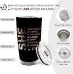 Inspirational Woman Affirmation 20oz Travel Coffee Mug Tumbler, Feminist Female Women Empowerment Gifts, Motivational She Is Me Water Stainless Steel Tumbler with Lid and Straw Drinkware - Image 7