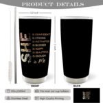 Inspirational Woman Affirmation 20oz Travel Coffee Mug Tumbler, Feminist Female Women Empowerment Gifts, Motivational She Is Me Water Stainless Steel Tumbler with Lid and Straw Drinkware - Image 8