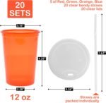 L LIKED 12 Oz Kids Sippy Cups, 4 Colours Assorted Total 20 Count Spill Proof Reusable Cups, BPA-Free, Perfect for Party - Image 3