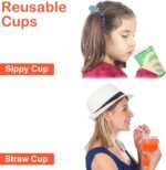 L LIKED 12 Oz Kids Sippy Cups, 4 Colours Assorted Total 20 Count Spill Proof Reusable Cups, BPA-Free, Perfect for Party - Image 4
