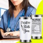 Nurse Gifts for Women - Nurses Week Gift - Nurse Graduation Appreciation Christmas Gifts for Nurses, Practitioner - 20oz I Will Stab You Tumbler Cup - Image 3