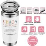 Thank You Gifts for Women, Boss Lady, Coworkers, Manager, Office, Teacher, Nurse, Mom, Her - Chaos Coordinator Gift Ideas - Valentines, Birthday Drinking Cup - 20 Oz Stainless Steel Tumbler - Image 3