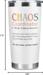 Thank You Gifts for Women, Boss Lady, Coworkers, Manager, Office, Teacher, Nurse, Mom, Her - Chaos Coordinator Gift Ideas - Valentines, Birthday Drinking Cup - 20 Oz Stainless Steel Tumbler - Image 8