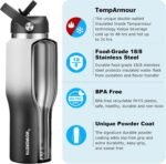 HYDROWION Insulated Water Bottle, 32oz Water Bottle with Straw Lid, Double Walled Leak Proof 32oz Vacuum Bottle (Cold for 48 Hrs,Hot for 24 Hrs) Fit in Any Car Cupholder, White&Black - Image 3