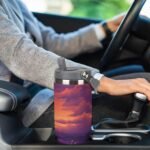 Digital Cat Enjoy The Sunset Portable Tumbler with Lid And Straw 30oz Insulated Water Bottle Car Drinking Cups - Image 7