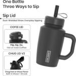 Coldest Tumbler with Handle & Coffee Lid - 100% Spill Proof Tumbler (3 Lids) - Stainless Steel Insulated Leakproof Tumblers for Women & Men - Cup Holder Friendly - 15 oz (Ghosts) - Image 4