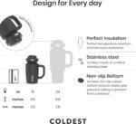 Coldest Tumbler with Handle & Coffee Lid - 100% Spill Proof Tumbler (3 Lids) - Stainless Steel Insulated Leakproof Tumblers for Women & Men - Cup Holder Friendly - 15 oz (Ghosts) - Image 5