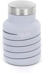 que Bottle | Designed for Travel and Outdoor. Collapsible Water Bottle - Food-Grade Silicone/BPA Free/Lightweight/Eco-Friendly - 12oz (Gloudy Grey) - Image 3