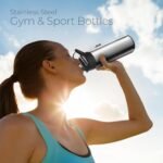 SipX™ 25 oz Insulated Water Bottle with 3 Lids – Leakproof Stainless Steel, Triple Insulated – Cold 24 Hours/Hot 12 Hours – Durable Bottle for School, Gym, Travel – Stainless - Image 3