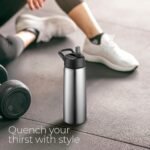SipX™ 25 oz Insulated Water Bottle with 3 Lids – Leakproof Stainless Steel, Triple Insulated – Cold 24 Hours/Hot 12 Hours – Durable Bottle for School, Gym, Travel – Stainless - Image 6