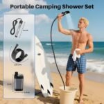 Portable Camping Shower with Heater, 6000mAh Rechargeable Portable Shower with 2000W Immersion Heater, LED Display, Heated Camping Shower for Travel, Hiking, Car, Pet - Image 3