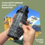 Hiker's Go National Parks Water Bottle – 32oz Insulated Stainless Steel with Magnetic Phone Holder Leakproof Lid & 63 Waterproof Stickers – Great for Hiking, Camping & Gift Giving - Image 3