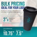Rolling Sands USA Made 16 oz Reusable Coffee Cups with Lids 6 Pk, To Go Travel Cups, Hot or Cold Drinks, Dishwasher and Microwave Safe, White Cups, Black Lids - Image 9