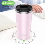 Insulated Coffee Mug with Ceramic Coating, 18oz Travel Mug with Leak-proof Lid, Vacuum Double-wall Tumbler, Stainless Steel Thermal Cup for Tea, Hot Cocoa, Cold Beverage, Ice Drinks - Image 4