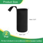 uxcell 2pcs Neoprene Water Bottle Sleeve, 12 oz Insulated Water Glass Bottles Carrier Bag Collapsible Drink Bottle Sleeve Cover Holder with Handle, Black - Image 3
