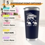 Personalized Mama Bear Tumbler with Engraved Names Up to 6 Cubs, 5 Fonts, 13 Colors, Gifts for Mom from Daughter, Son - Image 3