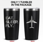 Pilot Gifts – 20oz Stainless Steel Travel Tumbler with Lid & Straw | Laser Engraved Aviation Mug for Pilots & Flight Attendants | Airplane-Themed Gift for Men, Christmas & Birthday - Image 4