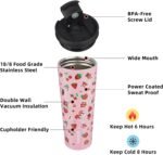 BJPKPK 26oz Stainless Steel Insulated Tumbler With lid And Straw Travel Coffee Thermal Tumblers Cup For Women And Men,Passionate Pink - Image 3