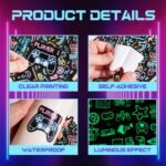 51 Pcs Neon Game Stickers for Kids Glow in The Dark, Gamer Inspirational Sticker for Water Bottle, Vinyl Waterproof Laptop Decals for Teens Girls Boys, Students Adults Sticker Pack - Image 7