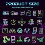 51 Pcs Neon Game Stickers for Kids Glow in The Dark, Gamer Inspirational Sticker for Water Bottle, Vinyl Waterproof Laptop Decals for Teens Girls Boys, Students Adults Sticker Pack - Image 8