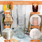 ANOTION Glass Cups with Lids and Straws 4 Packs, 24oz Travel Coffee Mug Bamboo Mason Jar Valentines Party Drinking Jars Glasses Cute Clear Glass Tumbler for Iced Coffee, Smoothie, Tea, Water - Image 5