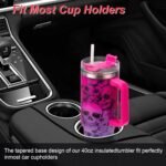 40oz Skull Flower Tumbler With Lid and Straw, 40oz Tumbler Wrap, Stainless Steel Insulated Tumbler for Water, Iced Tea or Coffee (Pink Skull) - Image 4