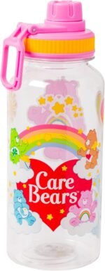 Silver Buffalo Care Bears Rainbow Heart Logo Twist Spout Plastic Bottle With Sticker Set You Stick Yourself, 32 Ounces - Image 3