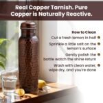 Craft Trade Pure 100% Copper Water Bottle 34 Oz,1 ltr Fitness Bottle for Drinking, Ayurveda Inspired Vessel for Wellness Hammered Finish with Jute Bag Leak-Proof, BPA-Free, 2 Pk - Image 3