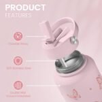 SANDJEST Butterfly Water Bottle Insulated Vacuum Stainless Steel 32oz with Lid, Gifts for Women Girls Teens Birthday Christmas - Image 3