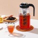 AOZITA Iced Tea Maker Pitcher with Infuser and Lid - 2 Quart Glass Mason Jar Pitcher Leak-proof Water Jug, Heavy Duty Glass Container for Tea, Water, Juice, Milk, Iced Coffee, and Drinks - Image 5