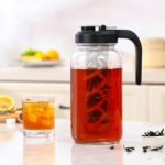 AOZITA Iced Tea Maker Pitcher with Infuser and Lid - 2 Quart Glass Mason Jar Pitcher Leak-proof Water Jug, Heavy Duty Glass Container for Tea, Water, Juice, Milk, Iced Coffee, and Drinks - Image 7