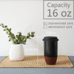 Bosmarlin Ceramic Travel Coffee Cup with Lid, 16 Oz, Portable Coffee Mug for Car Cup Holder, Microwave and Dishwasher Safe (Black, 16 Oz) - Image 3